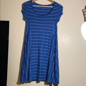 Blue and white oversized dress